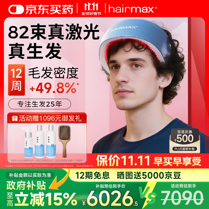 HAIRMAX82光束激光生发仪生发帽头皮护理防脱密发增发LaserBand82天际蓝