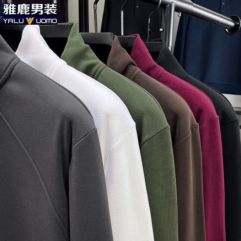 雅鹿男装拉链德绒卫衣男2025年秋季新款商务休闲套头宽松男士上衣 灰色 L (110)（建议120-130斤）