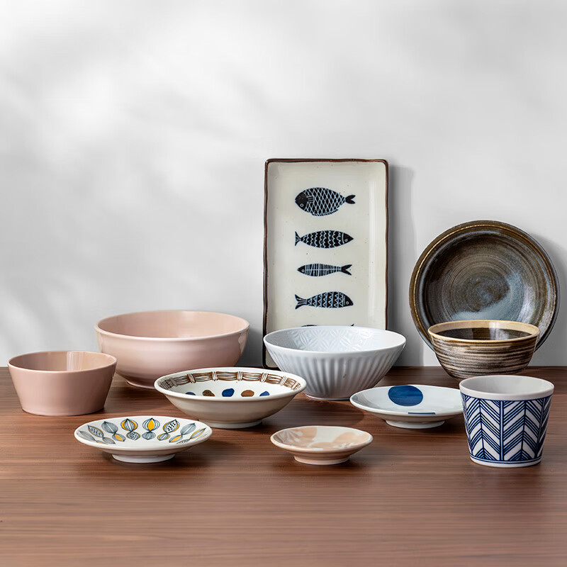 美浓烧(Mino Yaki)【微瑕】日本进口高颜值饭碗味碟餐盘家用陶瓷餐具套装 棕色饭碗2个装