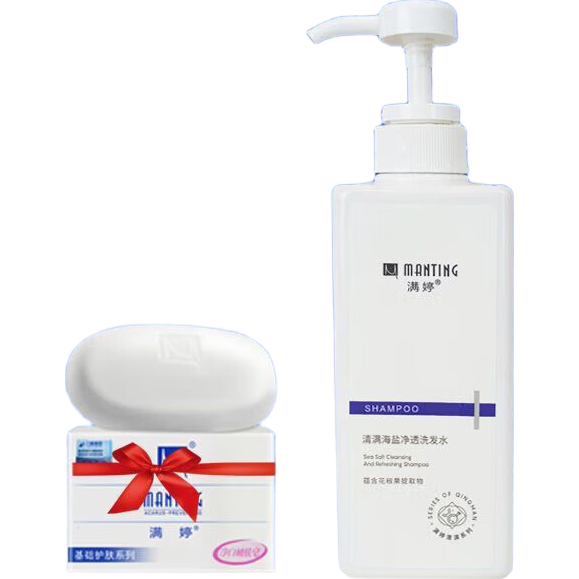 滿婷海鹽除螨洗發(fā)水洗發(fā)液去螨蟲頭螨控油去屑止癢 滿婷 洗發(fā)水(送皂1塊) 滿婷海鹽洗發(fā)水 550ml