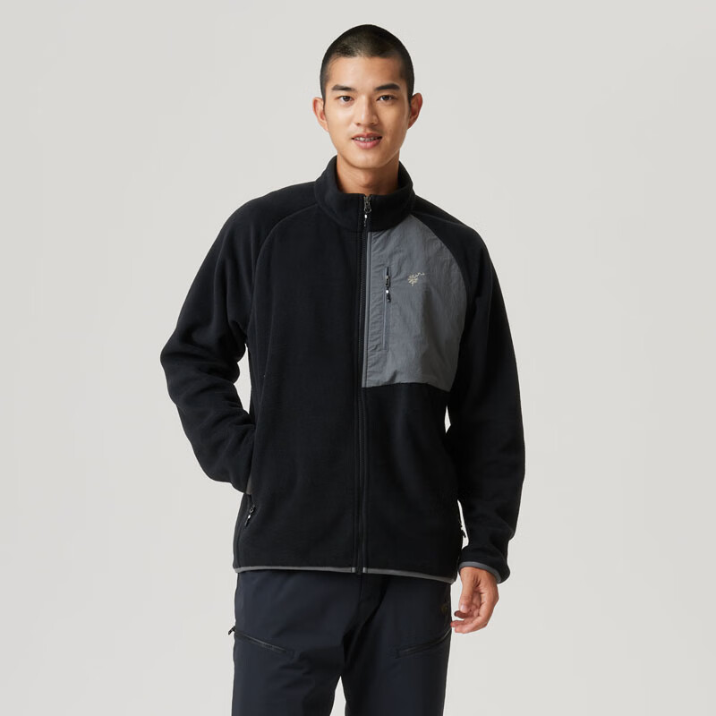 三夫户外丨隐者山之道 户外休闲徒步登山碧山二代抓绒衣开衫 地衣绿 L