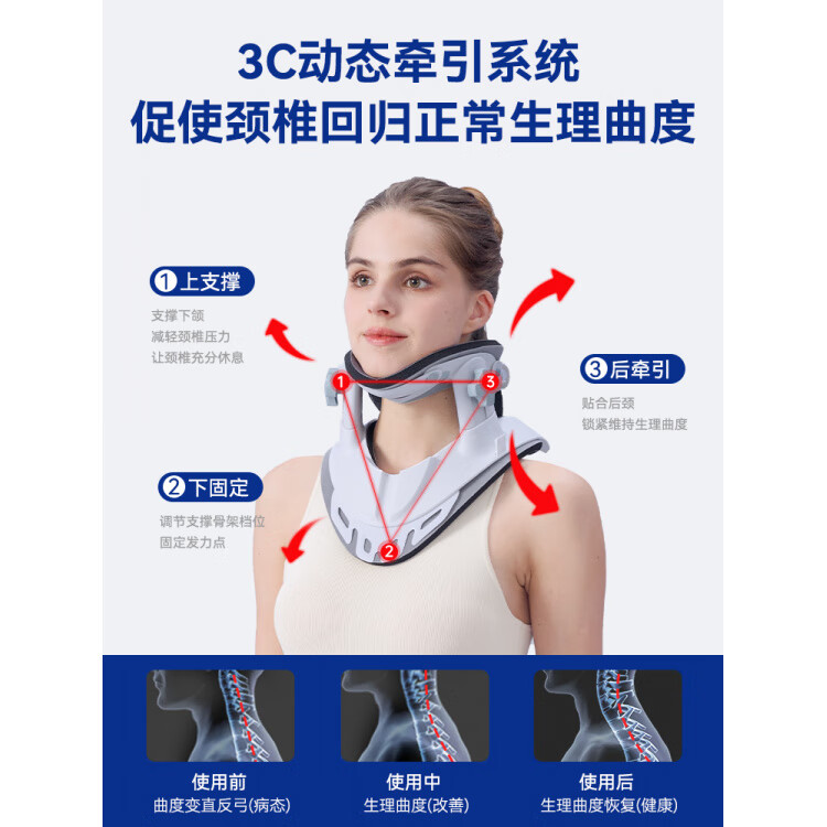 邦臣（BANGCHEN）医用颈椎牵引器颈托护颈家用拉伸脖子前倾医院专用理疗器 【医用级】颈椎固定牵引