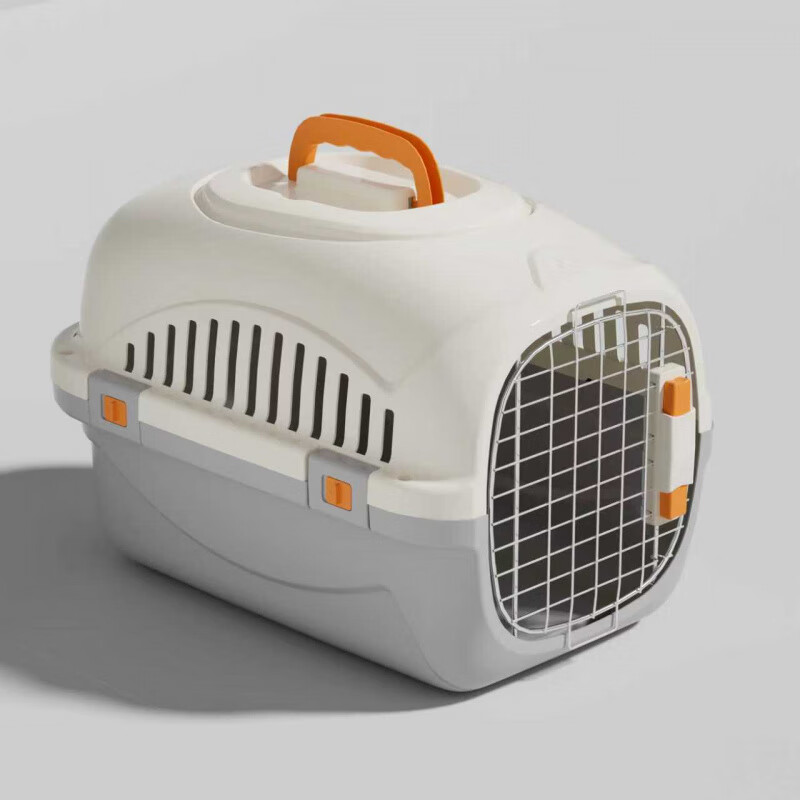 温诗欧航空箱猫咪专用宠物手提猫箱兔子托运防应激猫包外出便携车载猫笼 铁门无天窗款【灰色 挂碗+隔尿板】建议15斤内适用 京东折扣/优惠券