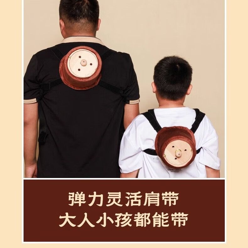 万年灵宝无烟艾灸盒橡木大灸罐随身灸家用暖宫腰带腹部肚子腰 万年灵 滤烟温灸宝单住4针灸盒+万年灵仲景专用艾柱 精品版