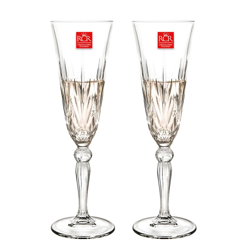 水晶香槟杯家用高脚香槟对杯气泡酒杯婚庆杯子 旋律款160ml/2个价格