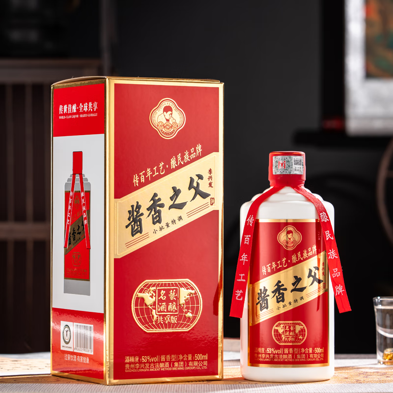 艺酿名酱香之父李兴发共享版纯粮固态酱香型53度高粱白酒送礼收藏品鉴 53度 500mL 6瓶