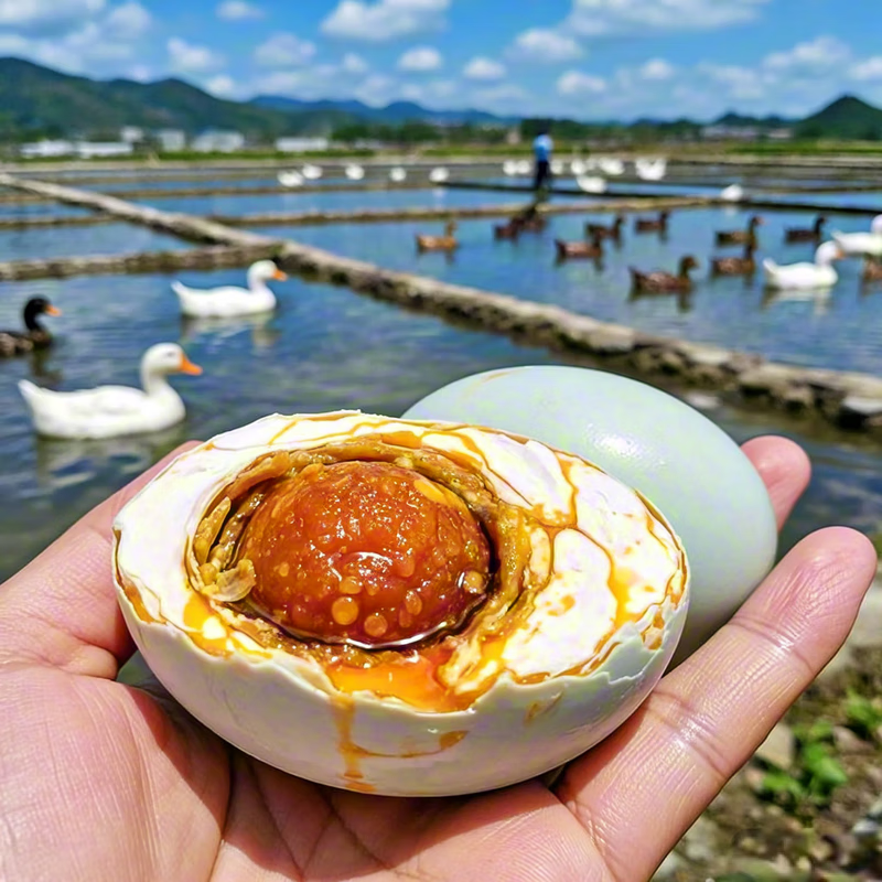 鸭香嫂不咸不淡新鲜麻鸭蛋流油即食熟鸭蛋盐蛋轻盐正品特产红泥腌制 50-60g10枚【尝鲜】