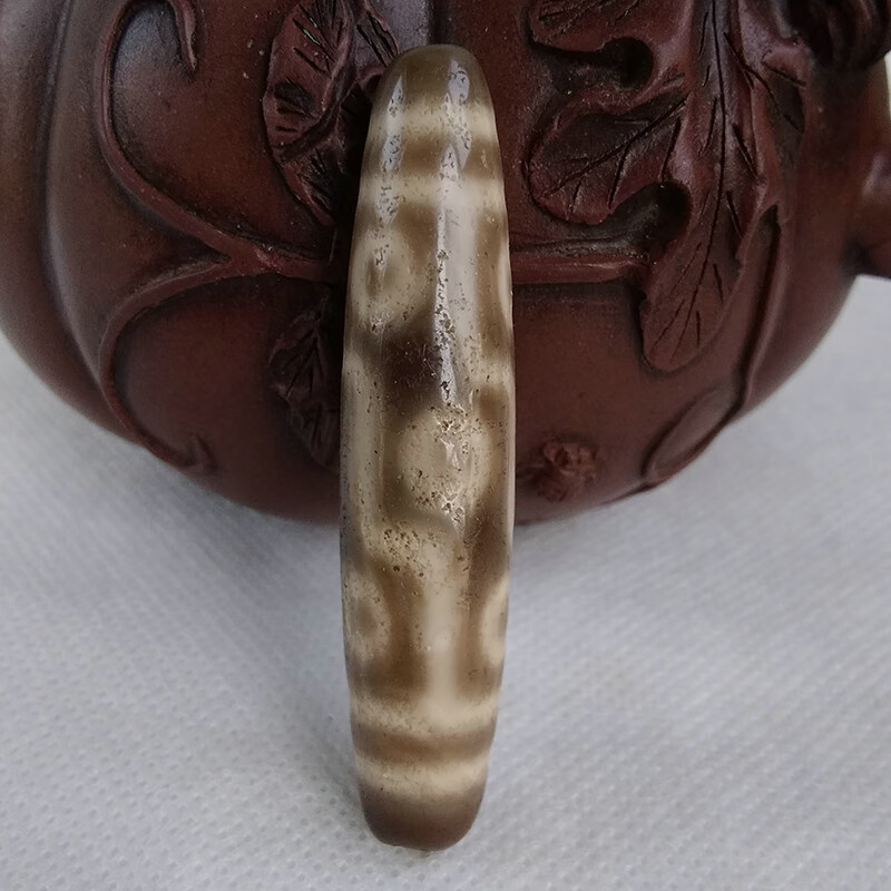 奥音S藏传玛瑙牙黄九眼老天珠真老无做旧高级民族风项链吊坠