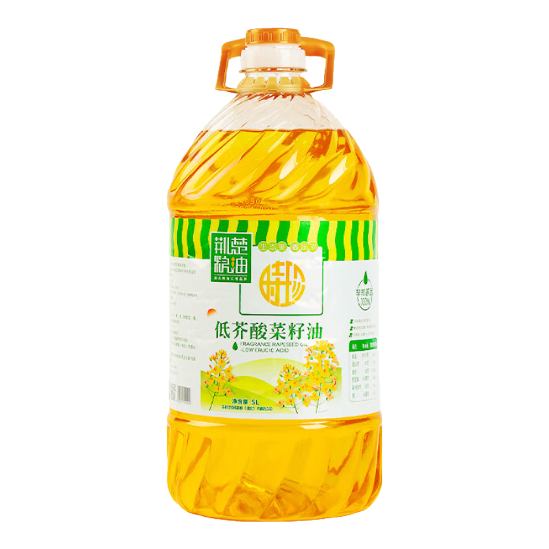 非轉(zhuǎn)基因低芥酸菜籽油5L食用油物理壓榨一級家用食用油油菜籽油 低芥酸菜籽油5L*1桶