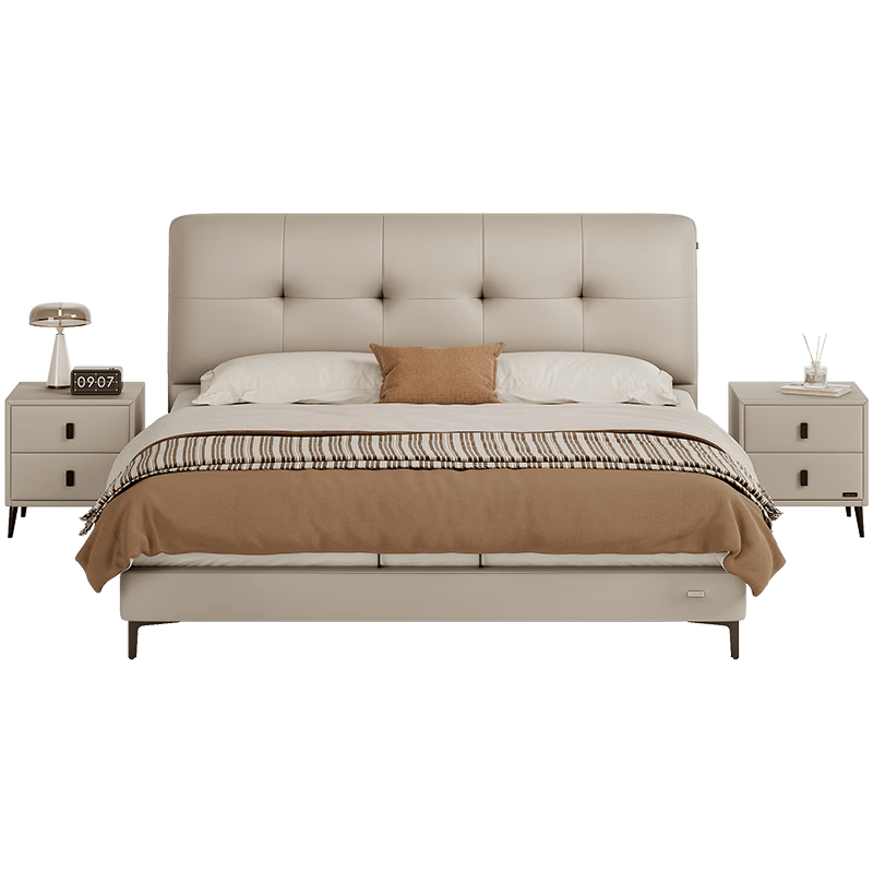 ȫ�ѼҾ� ���ͷ�ͷ��ţƤ˫�˴�1.8��x2�����Դ�ͷ������Ƥ�ջ鴲 2935.99Ԫ(������)