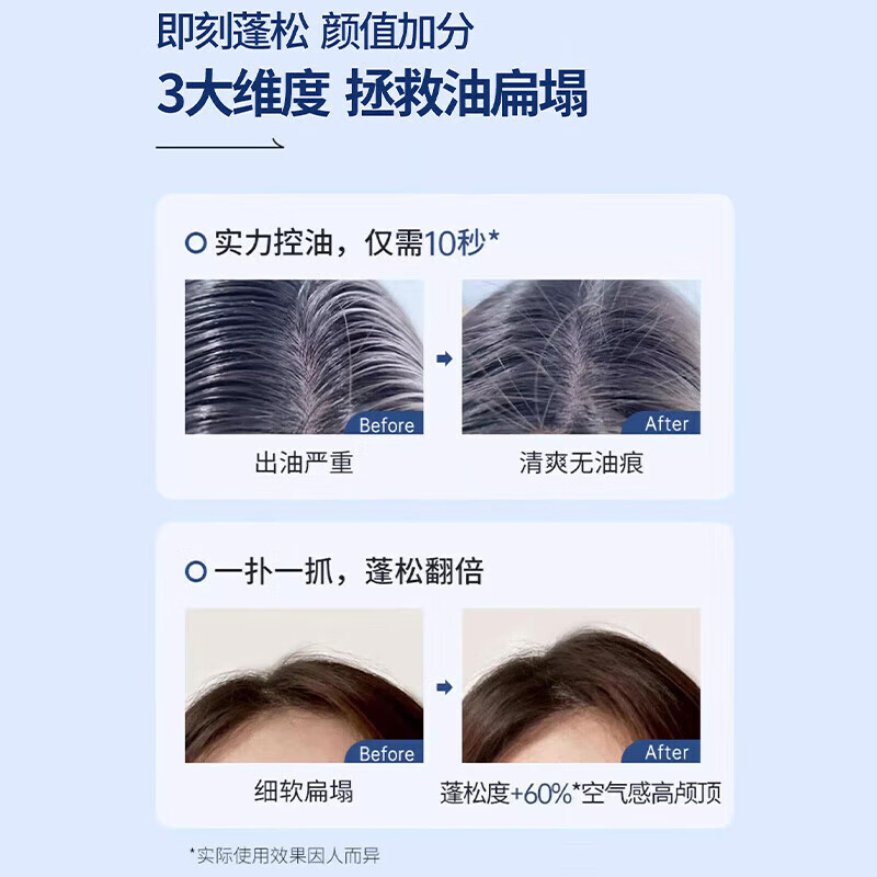 富志可fujiko头发蓬蓬粉ponpon蓬松控油干发粉懒人刘海免洗头男女8.5g 蓝色+护发精油 8.5g*1瓶 【李佳琦推荐】