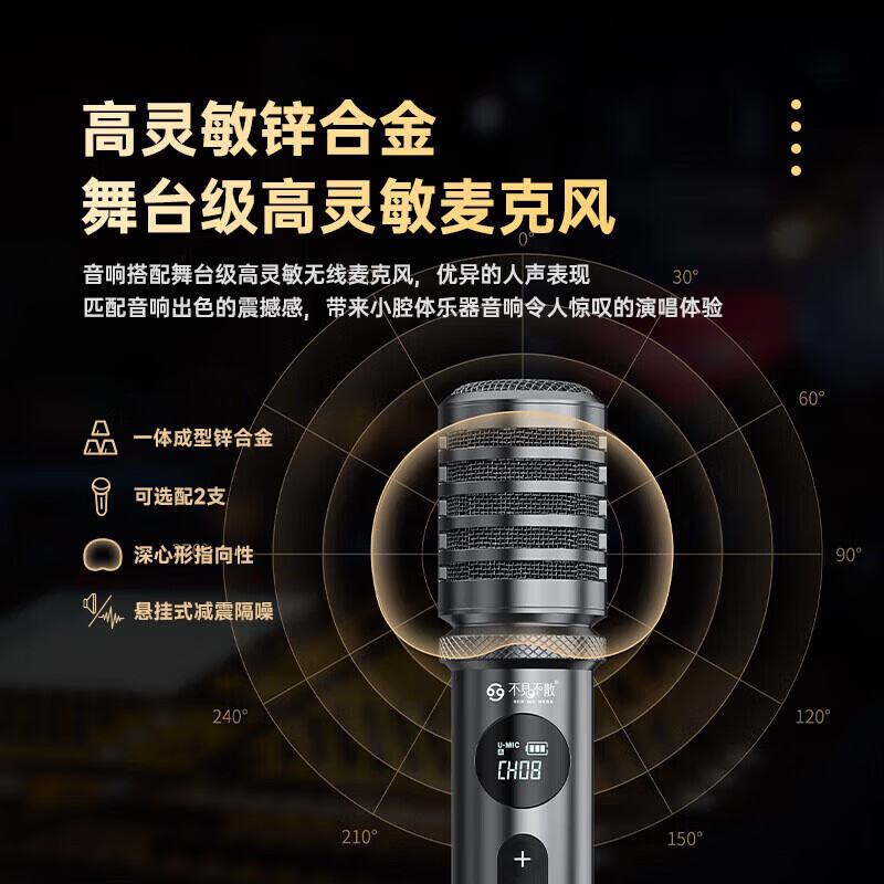 不见不散 流浪者D5音响内置声卡户外专业K歌广场舞手提便携式扩音器直播套装家庭ktv超重低音炮蓝牙音箱 D5红色双麦版【专业OTG直播与内录+送U盘+全套赠品】