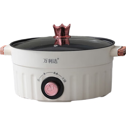 电火锅电煮锅电炒锅火锅专用锅多功能料理电热锅一体电火锅蒸煮电锅鸳鸯锅涮肉锅家用3-4个人 【万利达】旋钮三档不粘锅 【万利达】20CM不粘锅【啥都能煮】大号