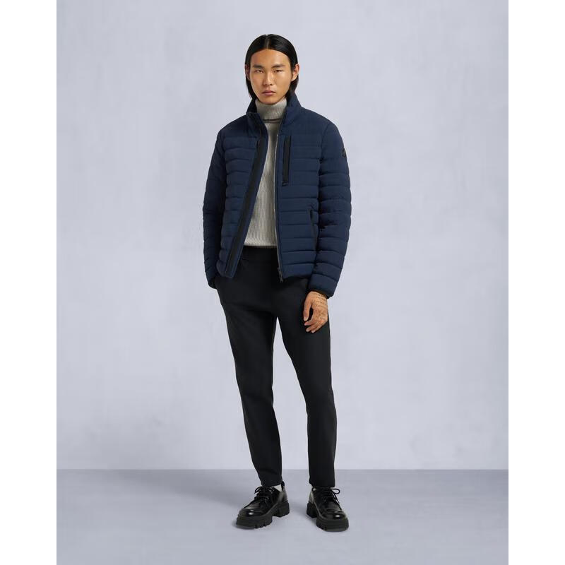 Moose Knuckles男士羽絨服保暖防風(fēng)拒水抗寒輕薄立領(lǐng)絎縫拉鏈設(shè)計通勤戶外夾克 圖片色 均碼 |XL