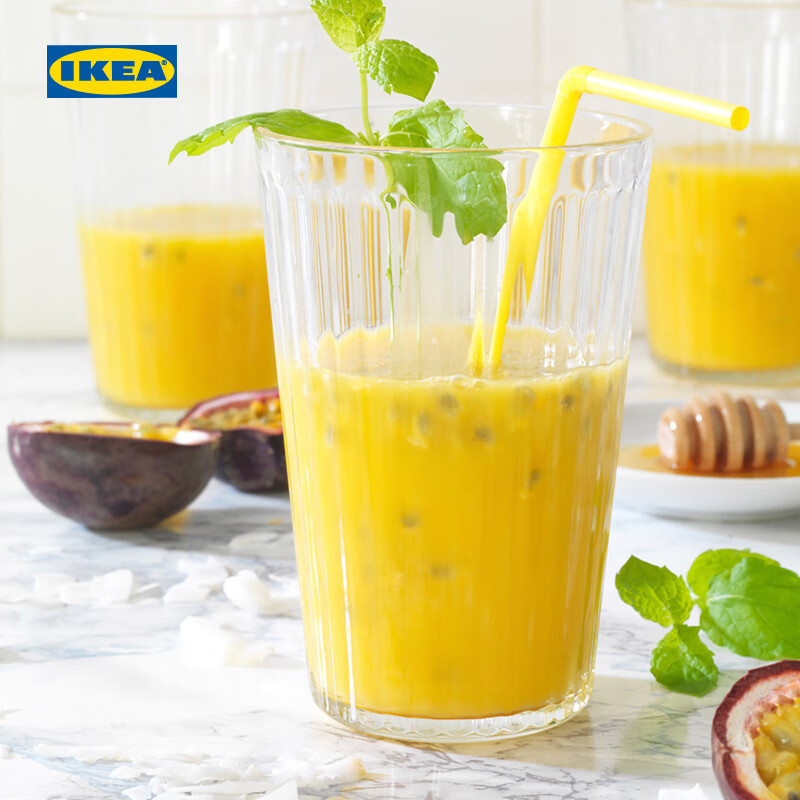 宜家（IKEA）VARDAGEN瓦达恩大容量玻璃杯套装家用客厅简约水杯子茶杯 透明玻璃310毫升