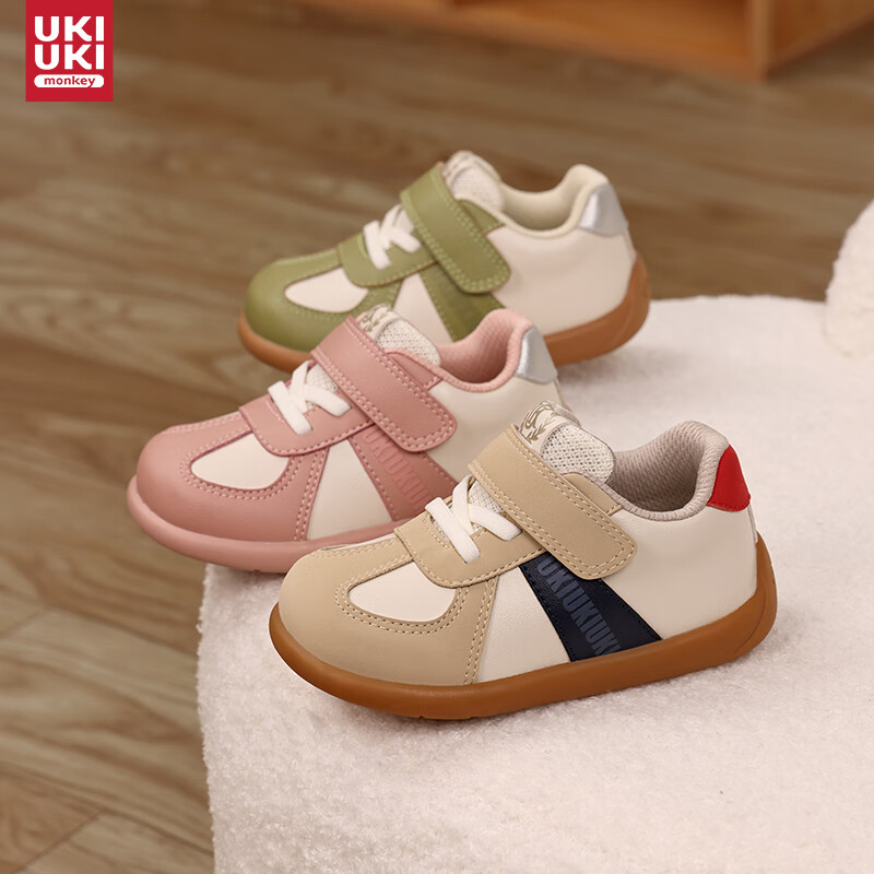UKIUKI小童德训鞋1-3岁婴幼儿软底防滑学步鞋男女宝宝鞋子机能鞋新款 经典德训-暖灰杏 11 21码 内长14.0cm 脚长约13.0-13.5cm