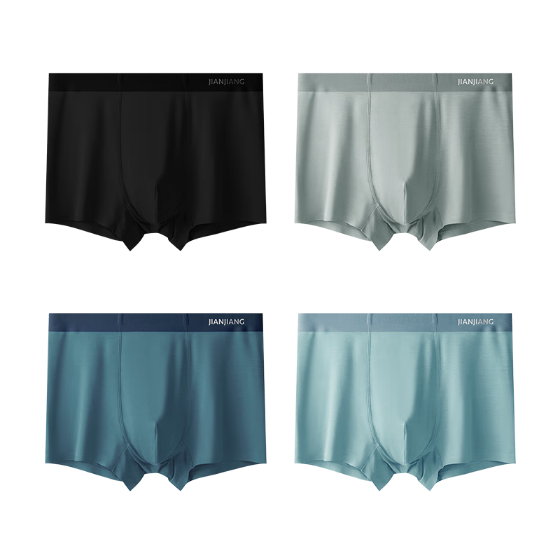 健将男士内裤男纯棉里裆平角裤100%纯棉裆四角裤头男5A抗菌无痕3条装