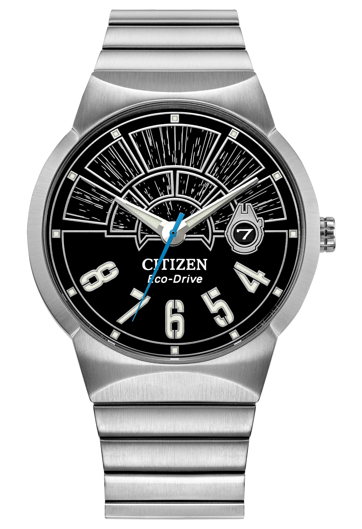 西铁城Citizen 星球大战 千年猎鹰 银色不锈钢手链表 Silver-Tone 40.0 mm