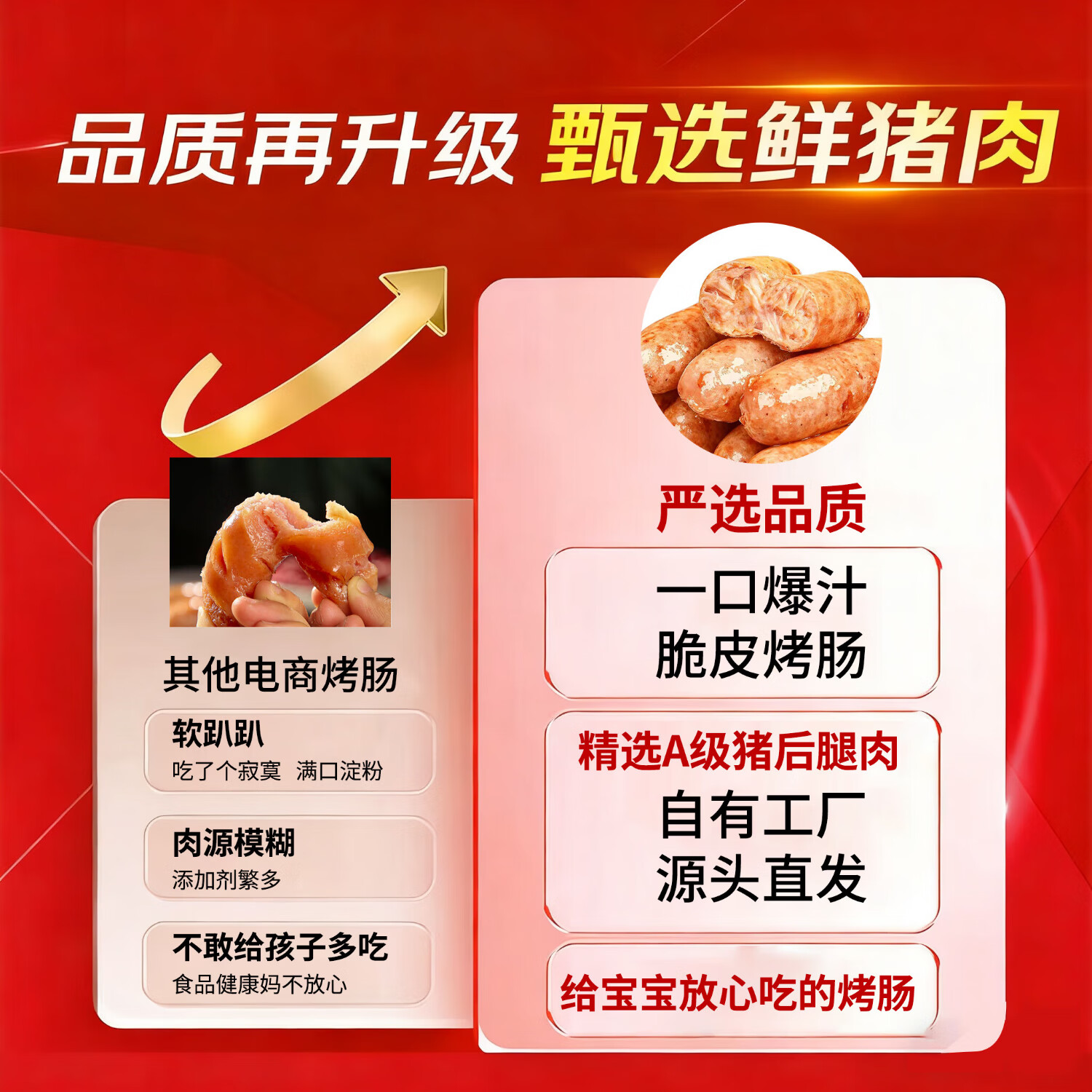 豫小豆烤肠原味黑椒味肉肠香肠烤肠空气炸锅半成品早餐冷冻食品 【80%人选择】原味+黑椒双拼1800/60根