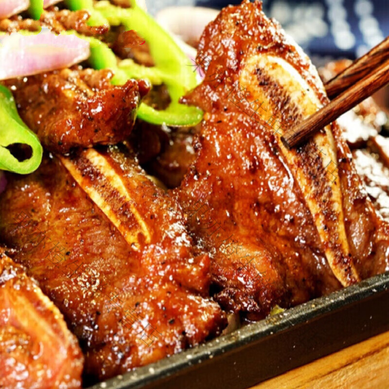 果亦橙牛仔骨新鲜牛小排带骨牛排牛肋排雪花腌制牛仔骨 3包装(1200g)