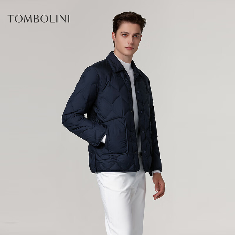 东博利尼【商务羽绒服】轻柔高蓬鹅绒服哑光肤感降噪面料藏青色 藏青色 均码 50