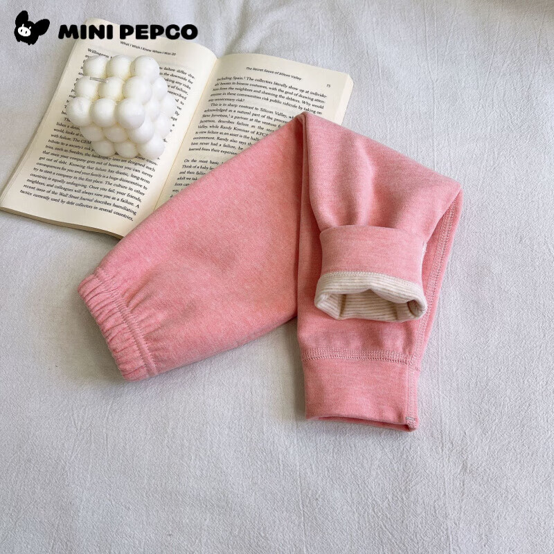 小猪班纳（PEPCO）校服内搭儿童保暖裤女童秋裤无痕打底裤男童打底秋裤 保暖裤-粉色 160 cm