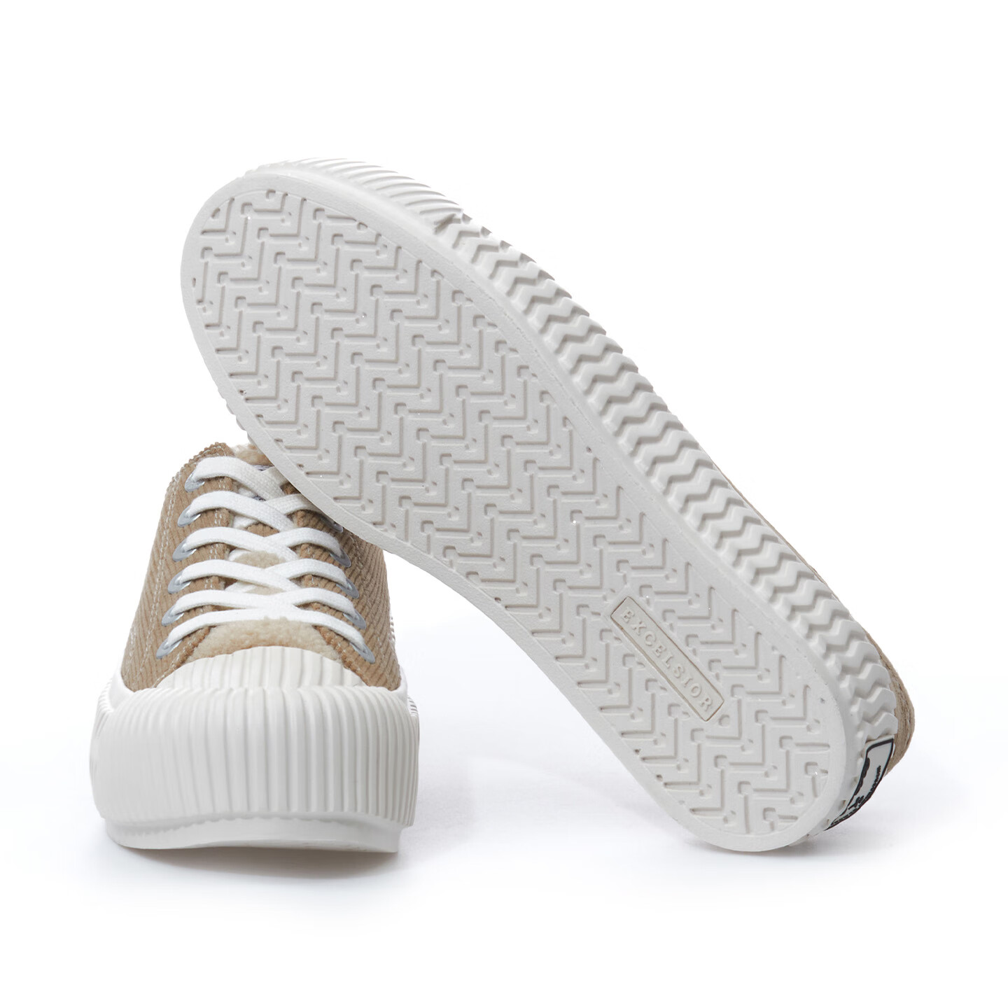 Excelsior饼干鞋官方 轻食系列秋冬板鞋男加绒女鞋低帮休闲鞋厚底帆布鞋 第戎黄 35 (220mm)