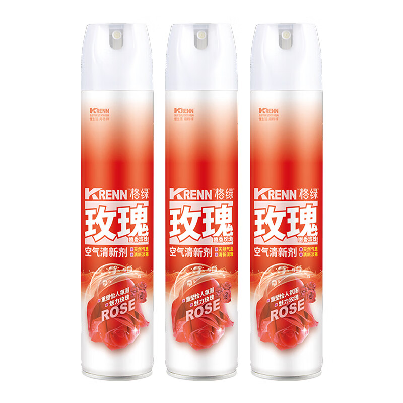 格绿【三瓶装超值购】格绿玫瑰空气清新剂  高性价比满足多场景需求 三瓶装