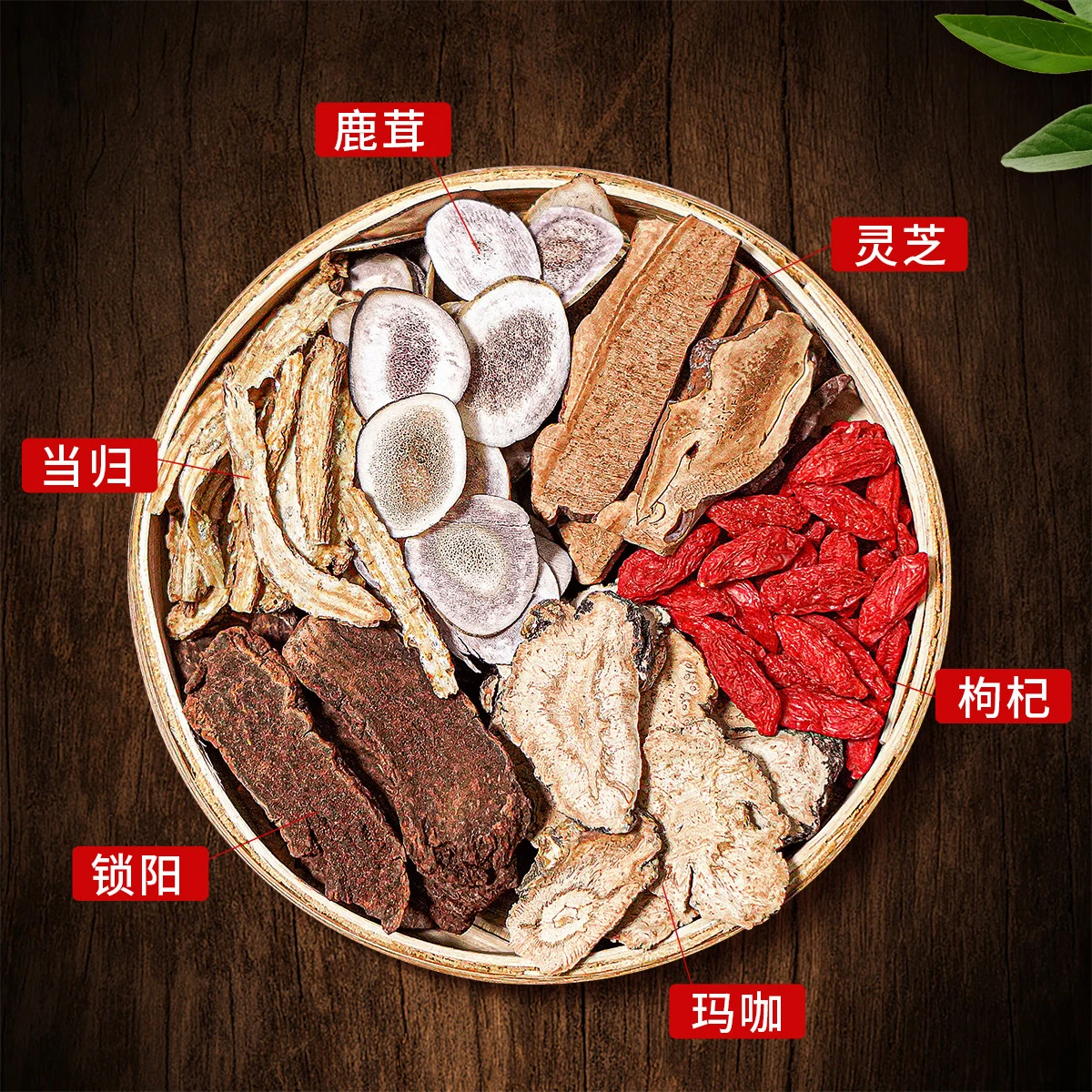 长白山人参泡酒料人参或野山参+鹿茸+锁阳+当归+枸杞+灵芝+玛咖不替代药材 保鲜人参150g礼盒+6味泡酒材料