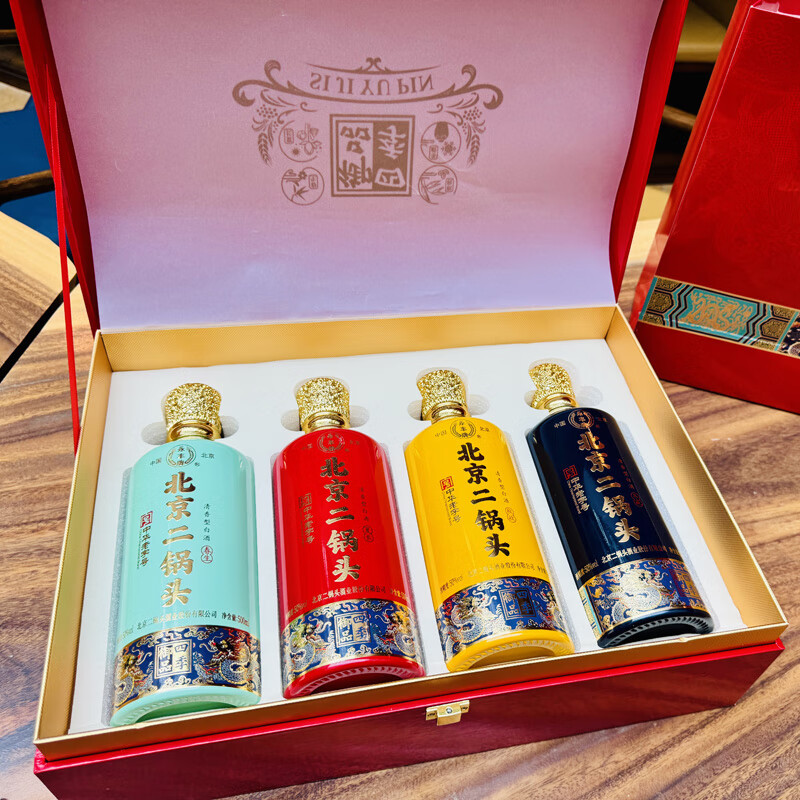 永丰牌北京二锅头白酒 四季御品超值组套 50度清香型 中秋节礼品特产 50度 500mL 4瓶 礼盒装