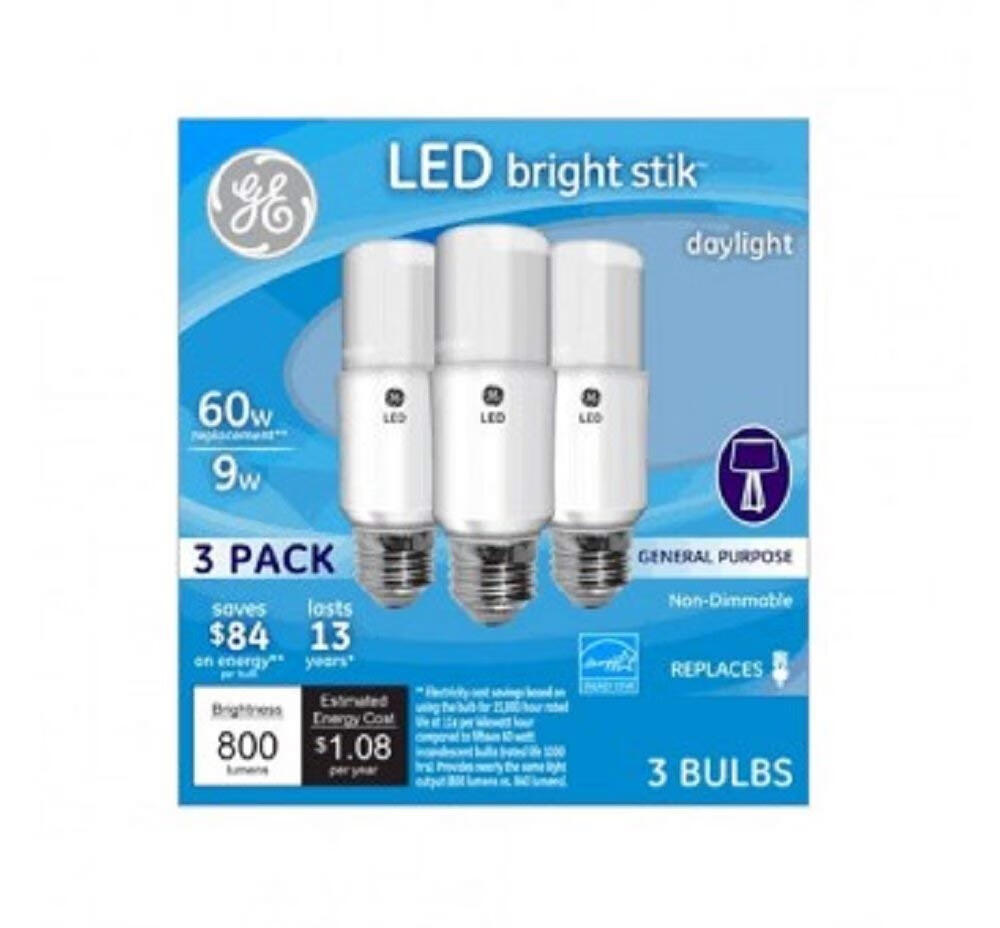 GE 63592 WHT LED灯泡 9W 日光 3件装 3 个 * 1 件装