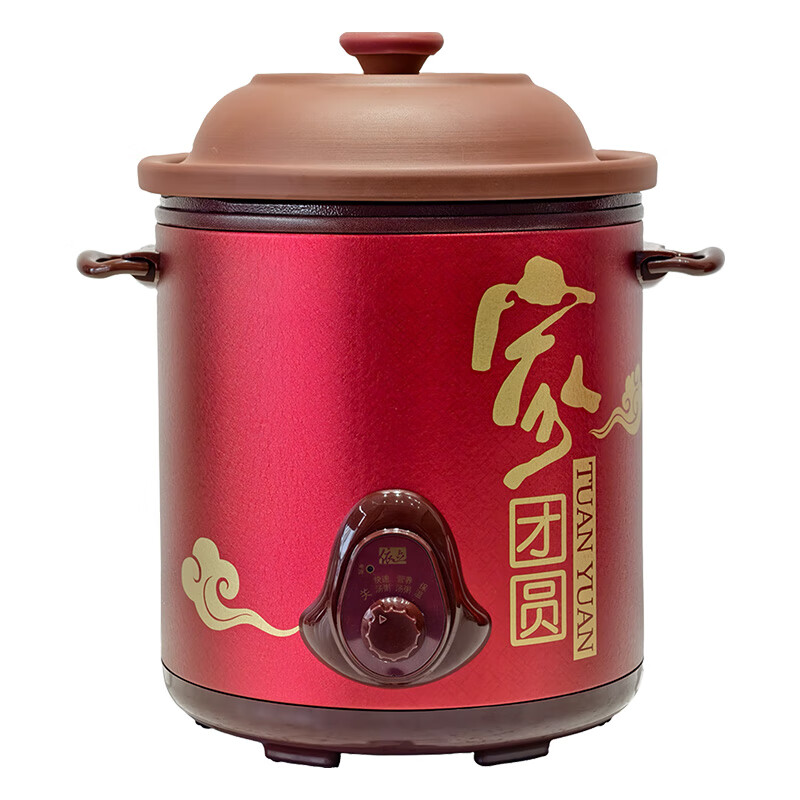 依立大容量手动关紫砂电炖锅家用煲汤煲粥煮粥锅电砂锅熬汤锅熬粥锅机械旋钮型紫砂炖锅电炖砂锅神器 手动机械型-TB69A68 6.8L