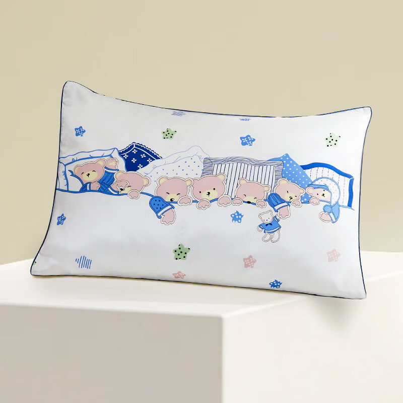 太湖雪嬰兒兒童蠶絲枕頭護(hù)頸椎A(chǔ)類(lèi)真絲枕套寶寶小枕頭0-2歲單人 【枕芯+枕套】晚安(35*50cm一只) 5cm 4-
