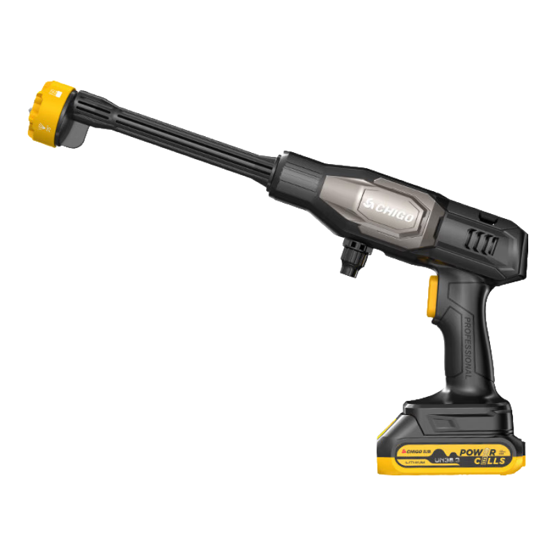 志高（CHIGO）洗車(chē)機高壓水槍沖洗無(wú)線(xiàn)水噴槍超強力洗地家用水泵清洗刷車(chē)神器L6 220W 【無(wú)刷】雙電+升級增壓+調節噴壺+10米管 手持家用洗車(chē)澆花清洗庭院洗空調噴農藥強力沖洗地面