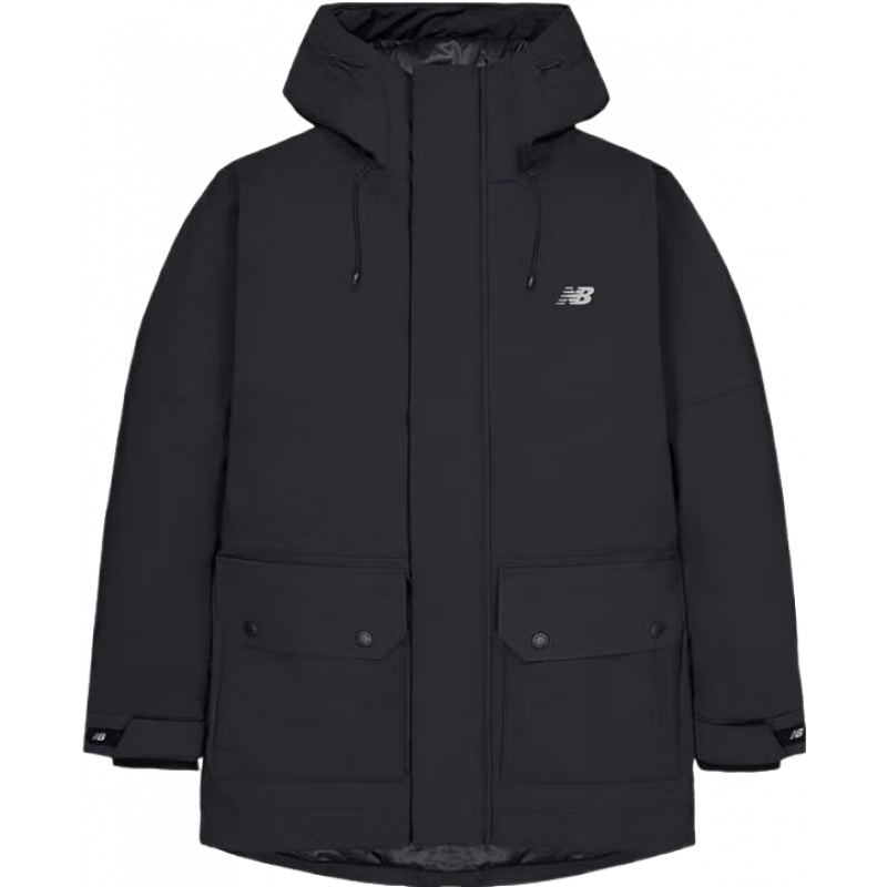 NEW BALANCE NB官方男女同款时尚秋冬休闲百搭保暖连帽中长款羽绒服 BK AMJ43354 L