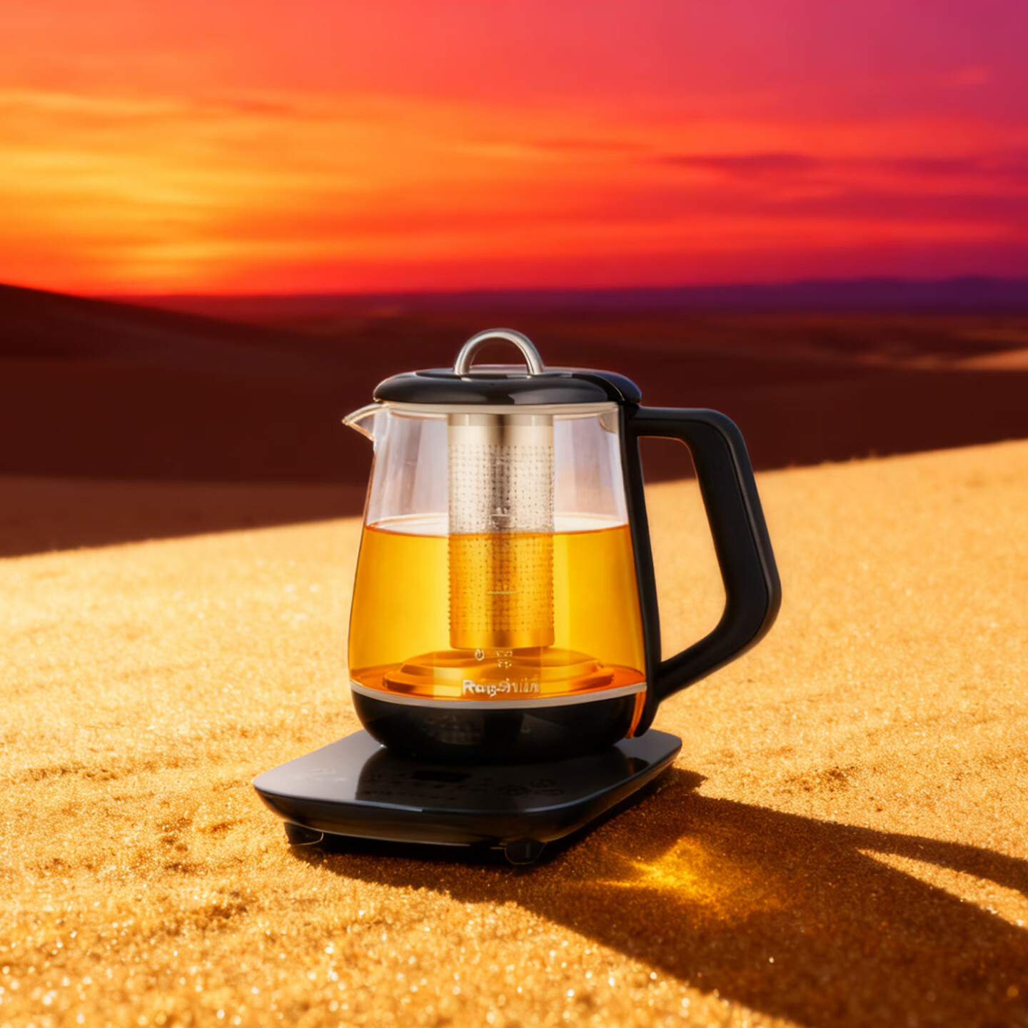荣事金（Rongshijin）养生壶家用多功能全自动加厚玻璃电热烧水壶煮茶器花茶壶SD-1500Y 黑灰色 1.5L