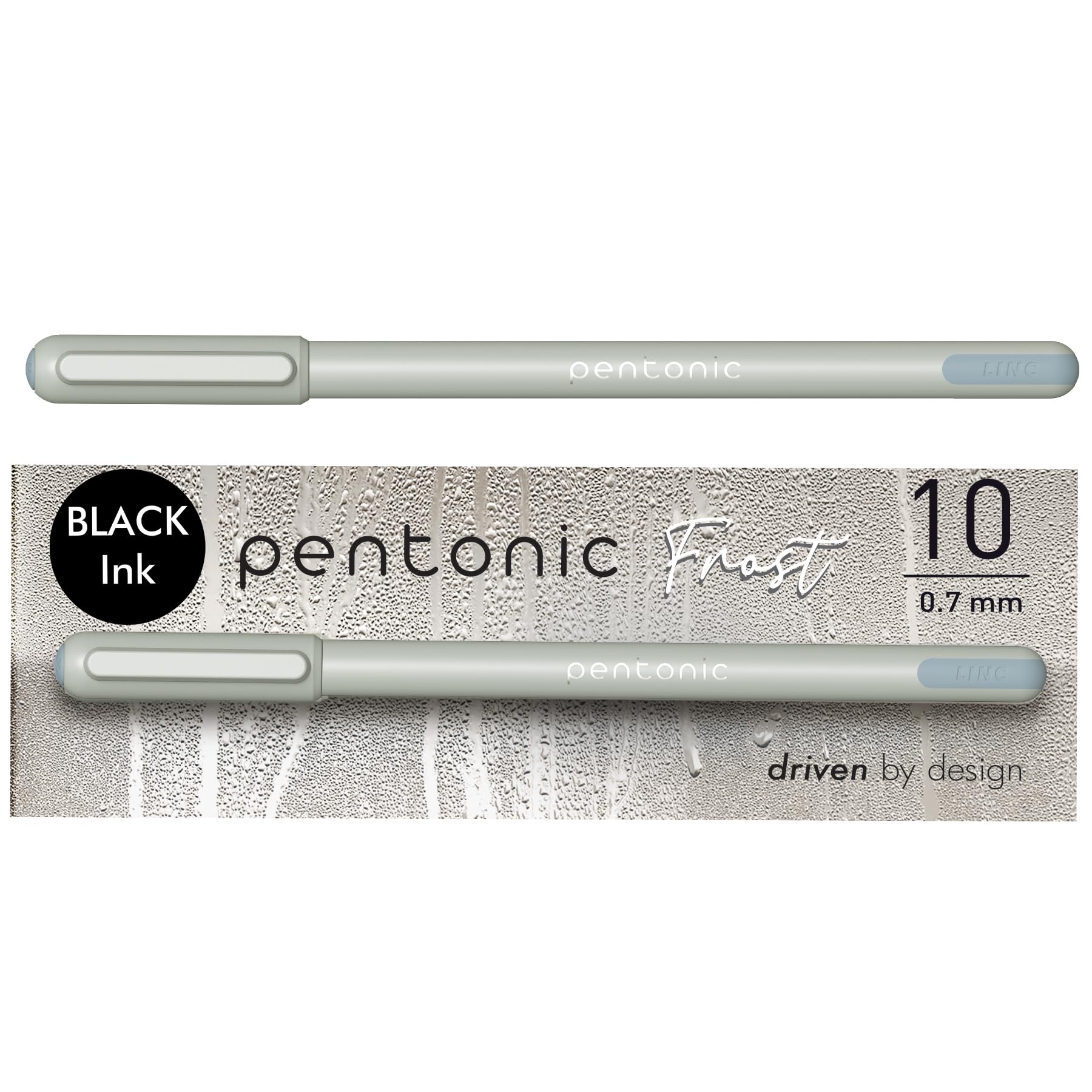 Pentonic 圆珠笔 0.7mm 蓝色 细点办公书写 灰色