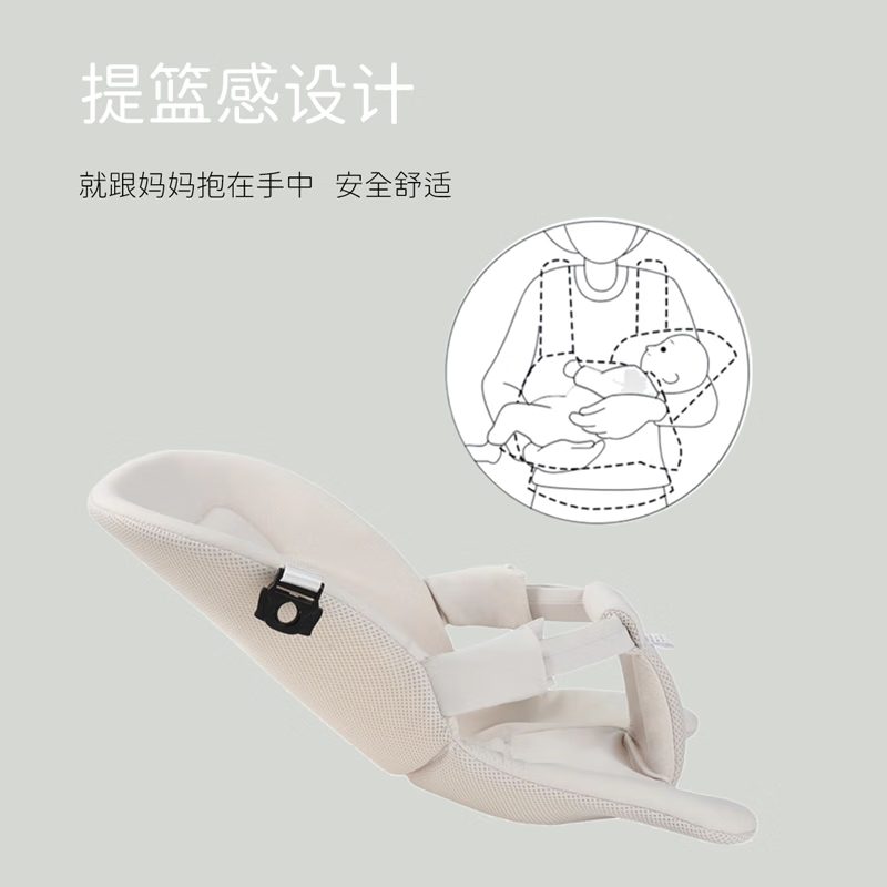 CYKINGDOM婴儿背带新生儿可横抱外出简易前后两用抱带透气四季抱娃神器0-36 冰川灰+横抱垫