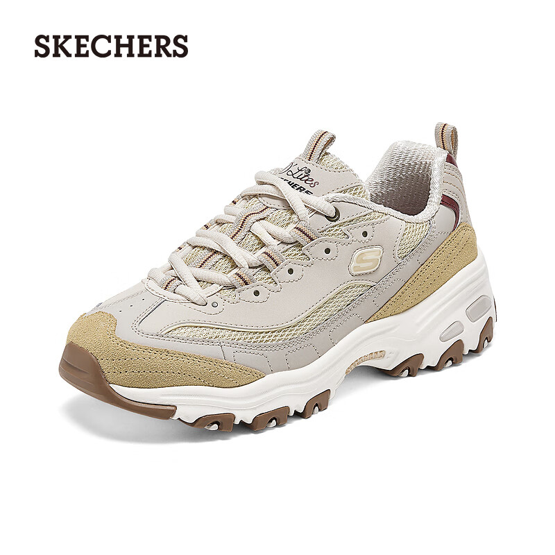 斯凯奇(Skechers)奶茶熊1.0秋季女鞋经典熊猫鞋厚底老爹鞋休闲运动鞋13167
