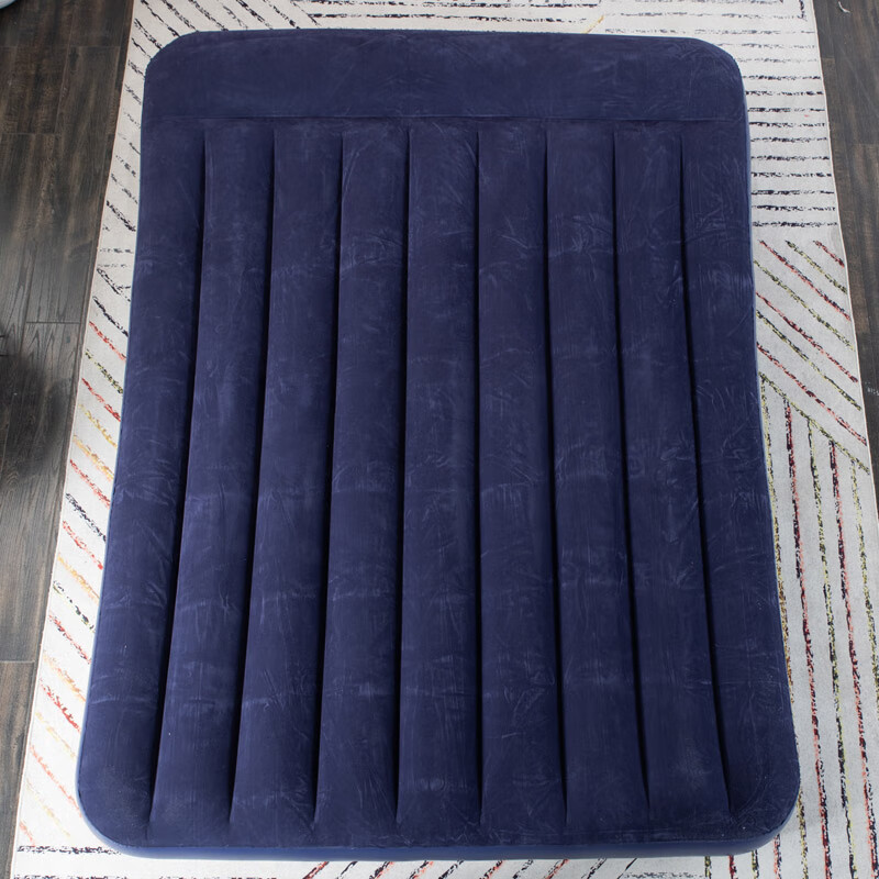 舒士奇充气床加厚 家用单人户外便携气垫床双人床充气床垫 可折叠气垫床 200*150*25cm双人(蓝色家用电泵套餐)