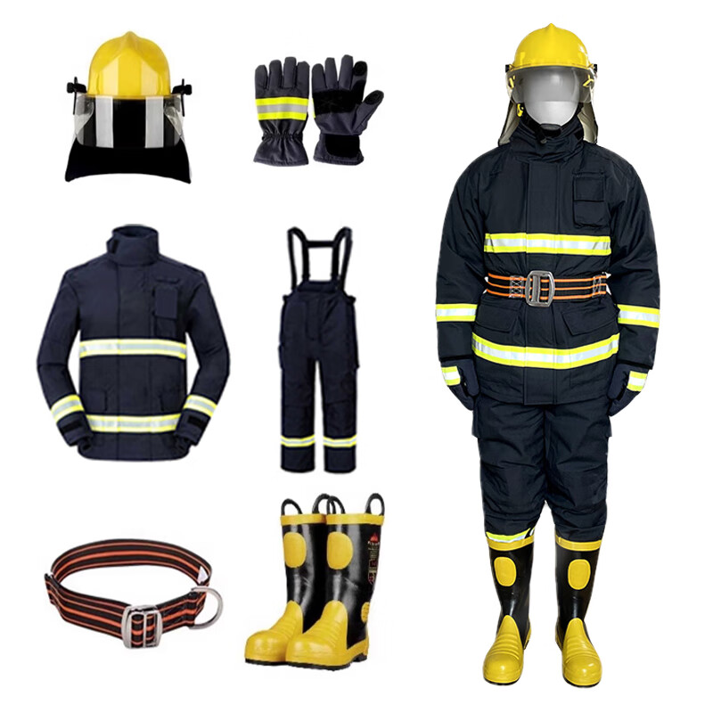 亿安隆02款消防服套装14款消防服六件套加厚衣服战斗服防火服灭火防护服 14款3C消防服六件套加棉加厚