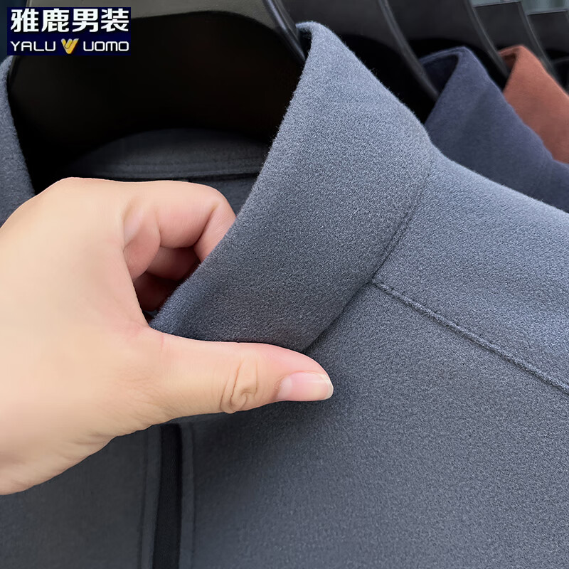 雅鹿男装德绒拉链卫衣男2025冬季新款加厚保暖套头休闲男士上衣 藏青 2XL (180)（建议155-170斤）