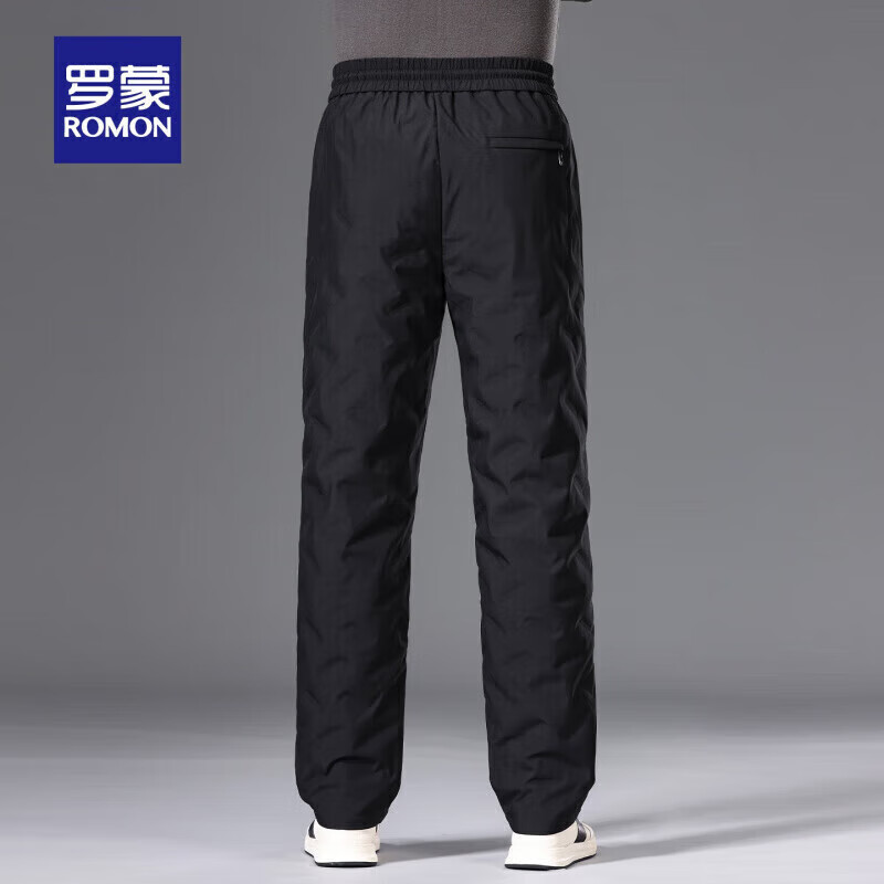 罗蒙外穿羽绒裤男黑色