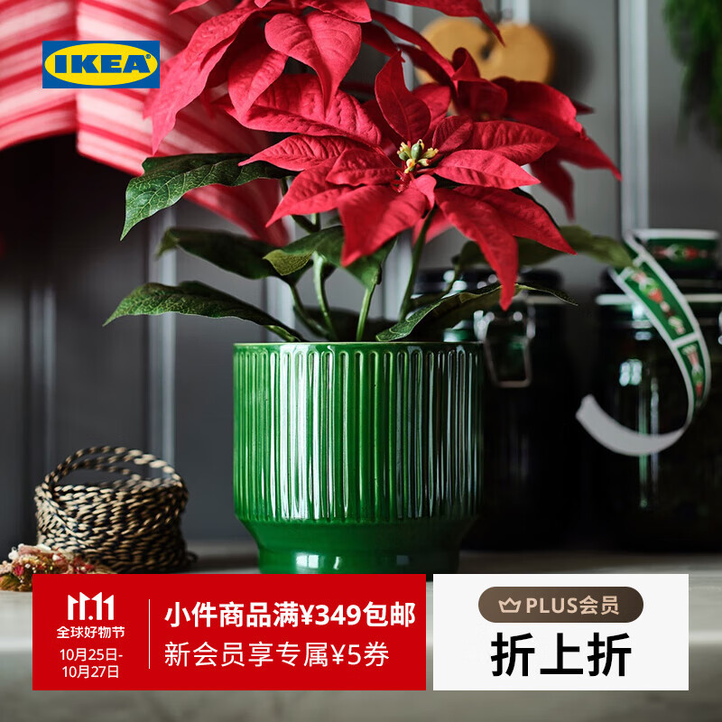 宜家（IKEA）【新品】VINTERFINT云芬特装饰花盆绿植鲜花观赏装饰盆 装饰用花盆红色12cm