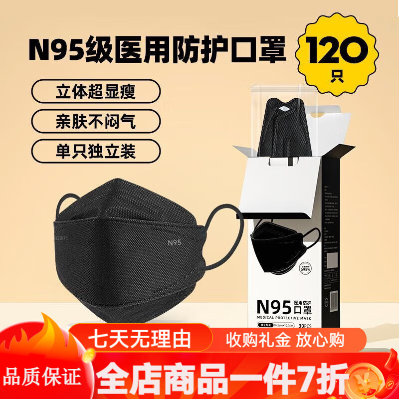 超亞柳葉型n95口罩超亞n95級(jí)醫(yī)用防護(hù)口罩一次性魚(yú)嘴柳葉形立體透氣獨(dú) 白+黑60只【獨(dú)立包裝】 【醫(yī)用n95級(jí)】柳葉型/魚(yú)型