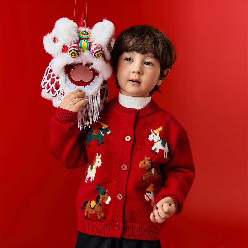 �첬��ͯë�¶�2025�¿��ͯ�Ӻ��ɫ��ů��֯���� ��չ��ͼ��ɫ 140