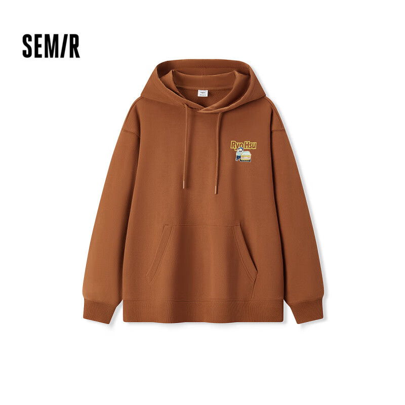 森马（Semir）[卫衣合辑]卫衣男款女款秋冬内搭卫衣保暖外套情侣卫衣上衣 B款-咖啡50803 L