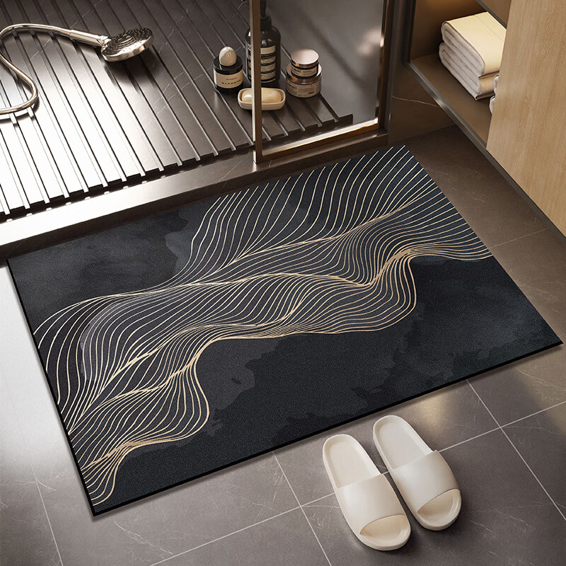 斯蒂曼妮 CITY·MANNI科技布软地垫家用浴室吸水防滑脚垫轻奢高级出浴踩脚地毯卫生间用 熔岩时光 40x60cm【吸水速干】抑菌防滑