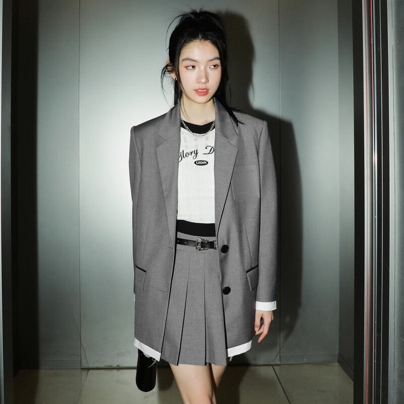 乐町简约廓形西装 灰色(预售2) XL