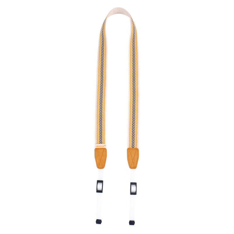 阿爾飛斯相機肩帶復古日系文藝編織減壓背帶單肩斜挎掛脖適用富士佳能索尼微單手腕帶單反通用配件拍立得掛 黃藍菱紋